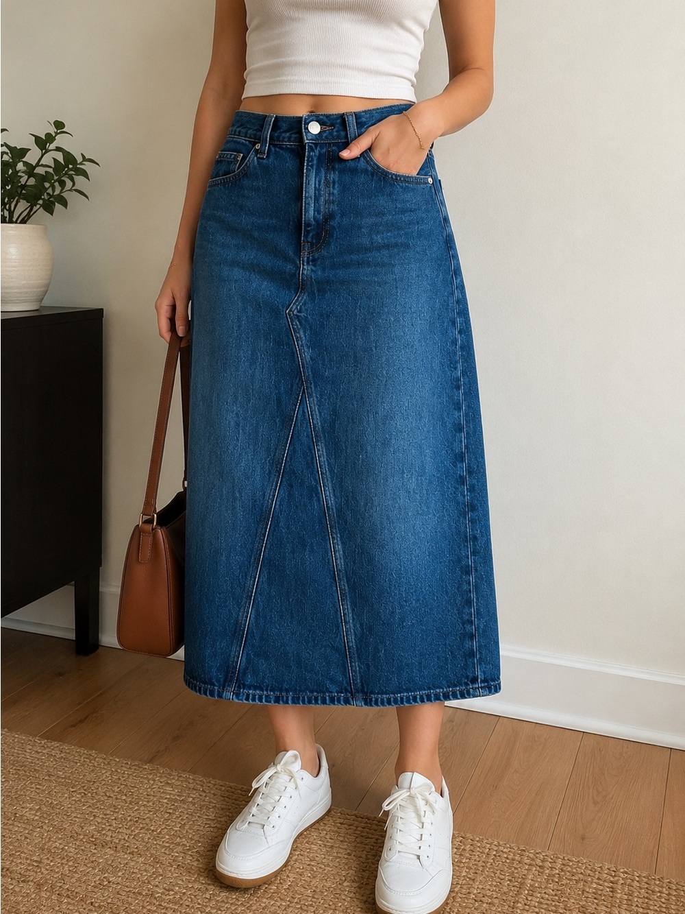 Uniqlo Indigo Blue Denim Waistband Detail